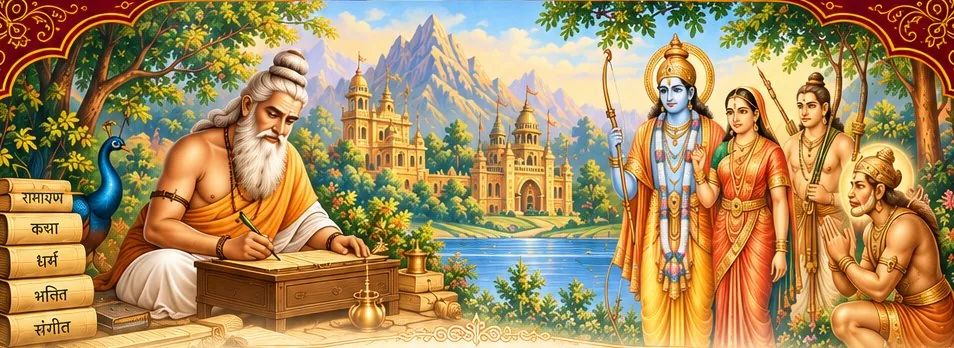 Painted scene from the Ramayana